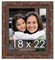 18x22 Brown Wide Bamboo Picture Frame - UV Acrylic, Foam Board Backing, Hanging Hardware